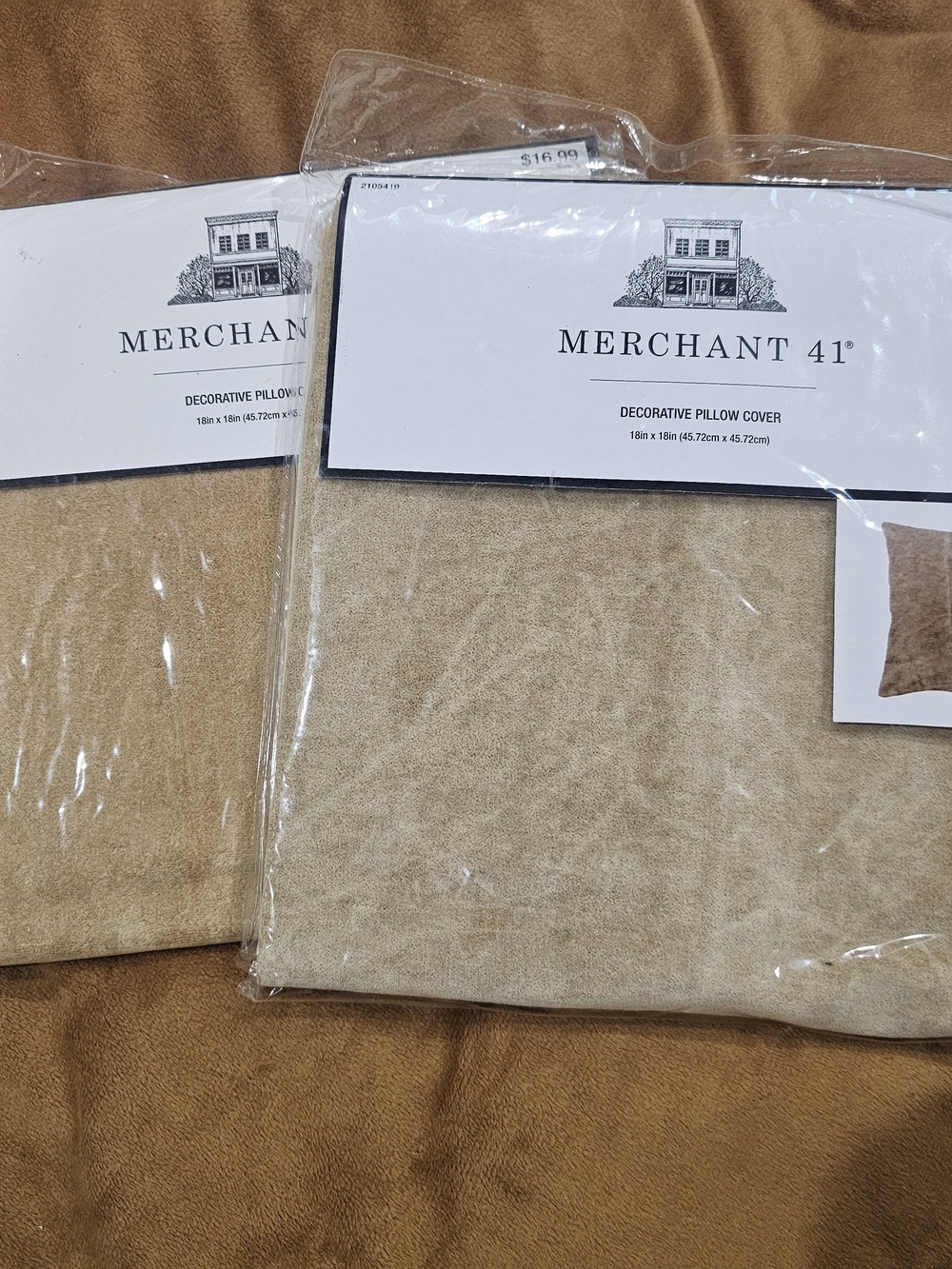 Merchant 41 Decorative Pillow Cover - Beige/Tan